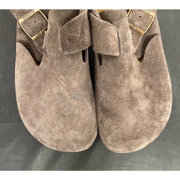 Klukge Boston Clogs for Men & Women Suede Soft Leather Clogs Size 11 Drk Brwn - Picture 10 of 14